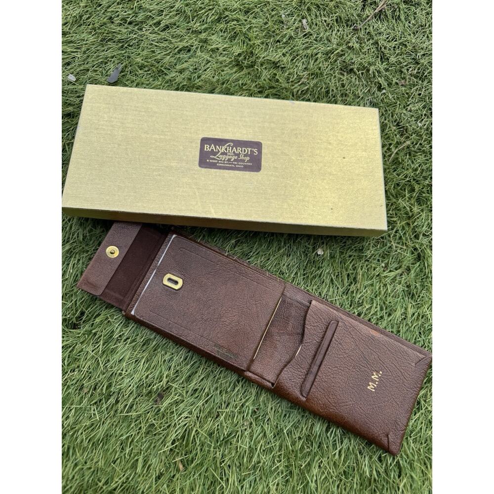 Vintage 1950s Prince Gardner Bifold Wallet Banker Brown Top Grain Cowhide New